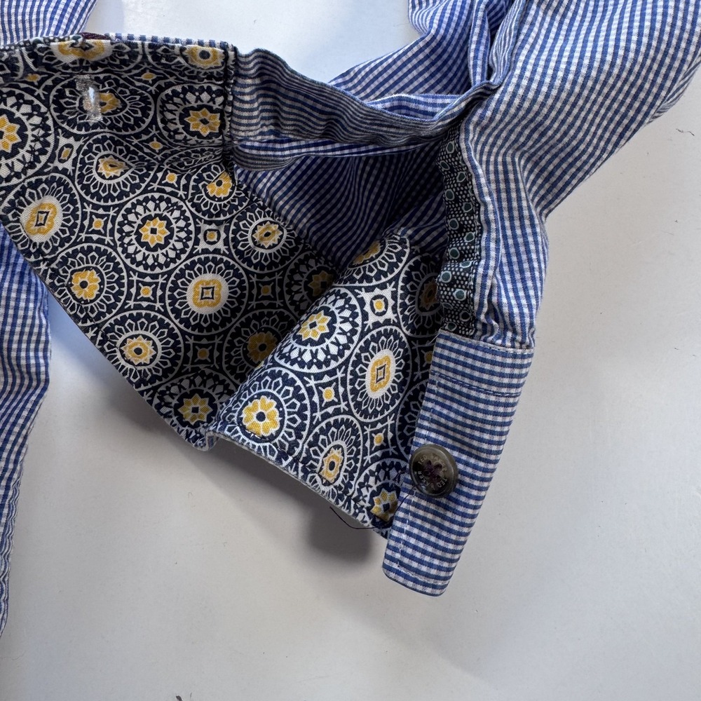 TED BAKER Long Sleeve Button Down Shirt Mens 2 (Small) Blue Check Turkey - Picture 13 of 16